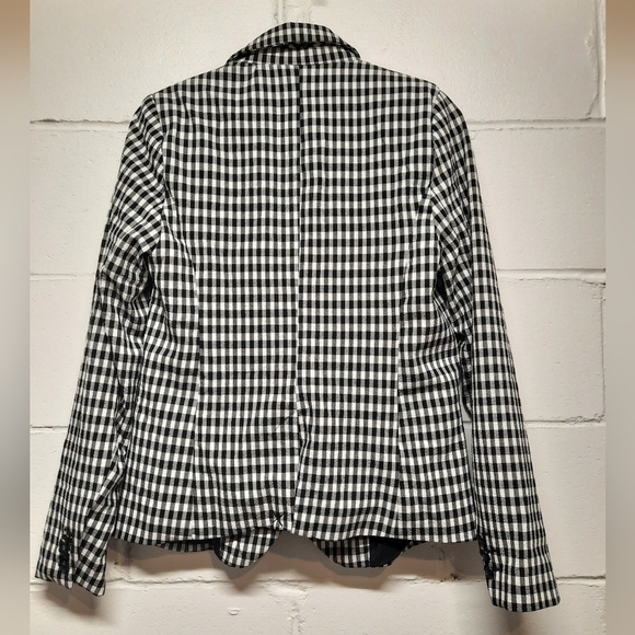 Maison D'Amelie Women's Blazer Checkered Black White Size Small - Picture 3 of 7